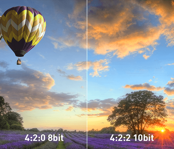 4:2:2 Enregistrement interne 10 bits