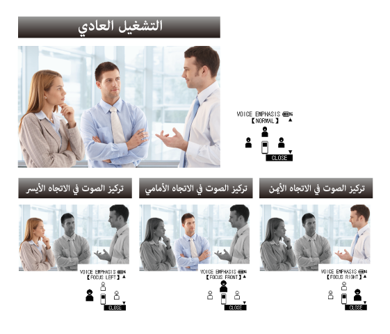 تشغيل تركيز الصوت