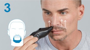 الخطوة 3: تشذيب أعلى الشارب