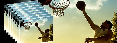 التقاط صور متلاحقة بمعدل 8 إطارات في الثانية