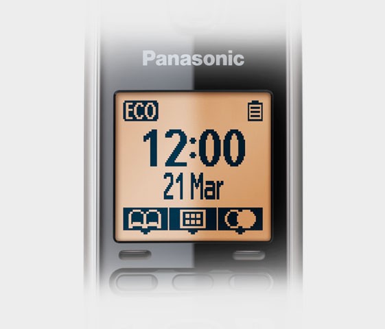 1.8-inch Amber Backlit LCD on Handset
