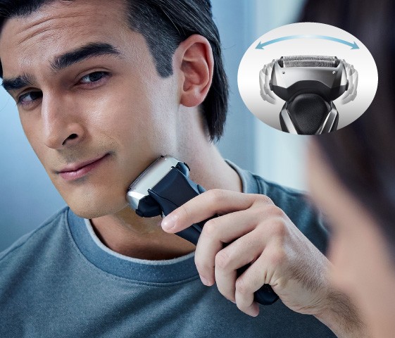 Volg de contouren van het gezicht voor zacht en nauwkeurig scheren