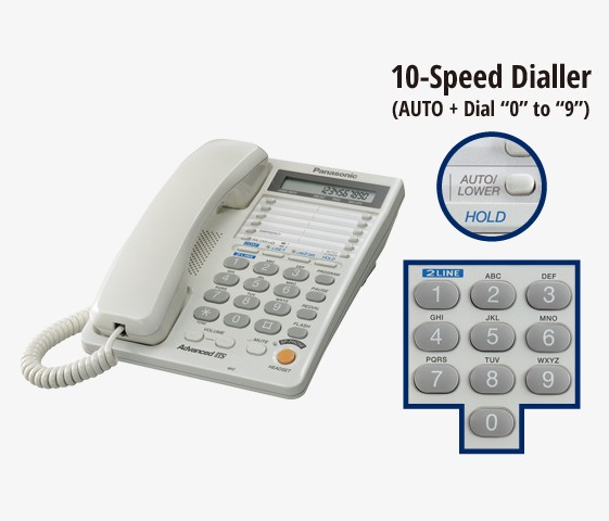 ปุ่มโทรด่วน 10 ปุ่ม (อัตโนมัติ + ปุ่ม "0" ถึง "9")