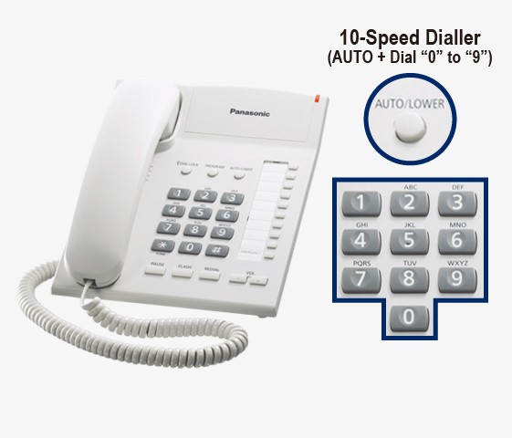 ปุ่มโทรด่วน 10 ปุ่ม (อัตโนมัติ + ปุ่ม "0" ถึง "9")