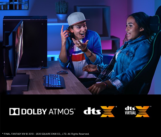 An immersive gaming experience with Dolby Atmos® / DTS:X®